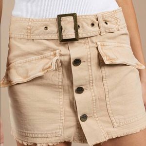 Free People Hangin On Tight Nude Mini Skirt
